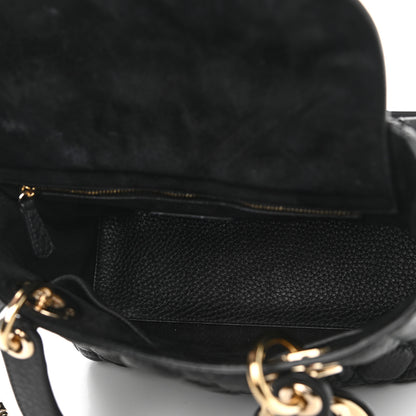 Christian Dior Grained Calfskin Cannage Medium Supple Lady Dior Black 5 of 11