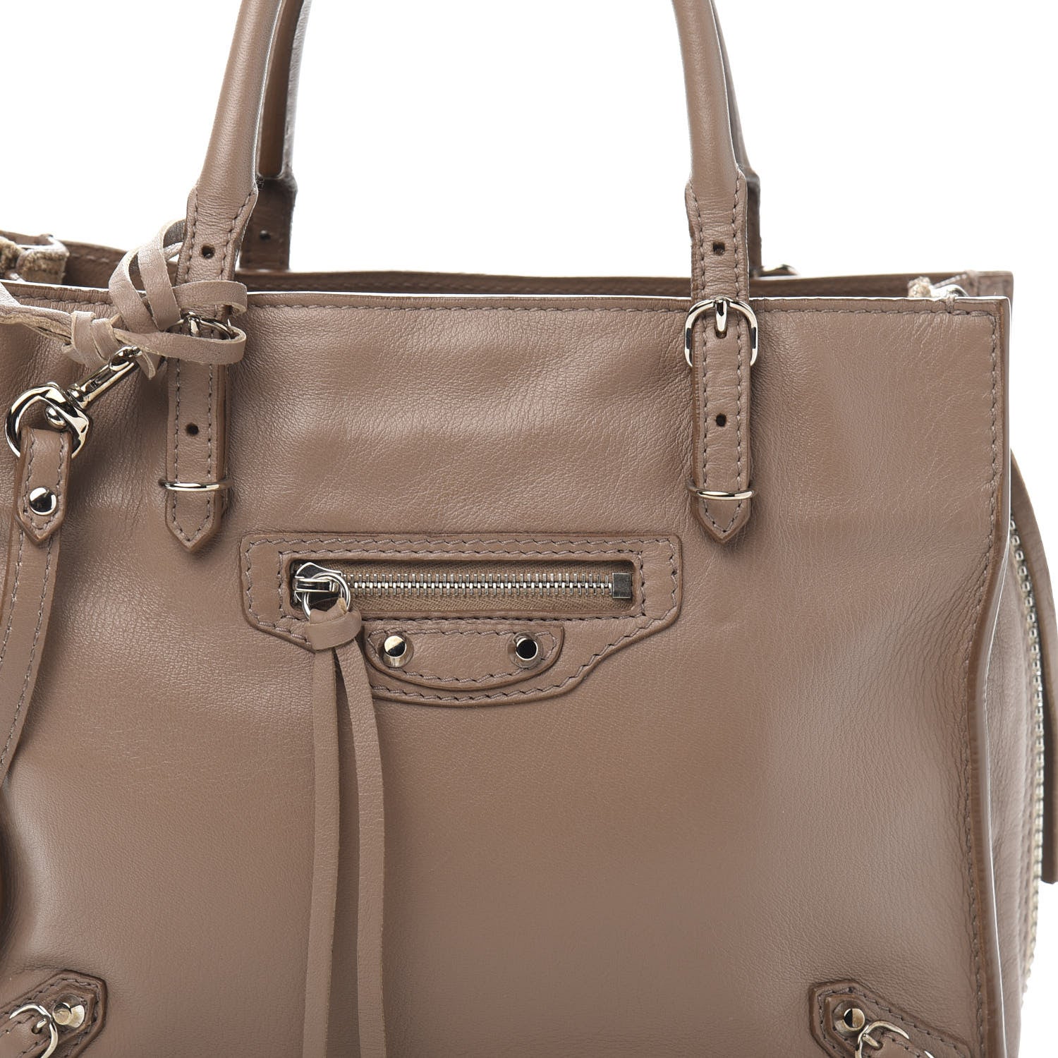 Balenciaga Calfskin Papier Mini A4 Zip Around Tote Beige Sable 12 of 12