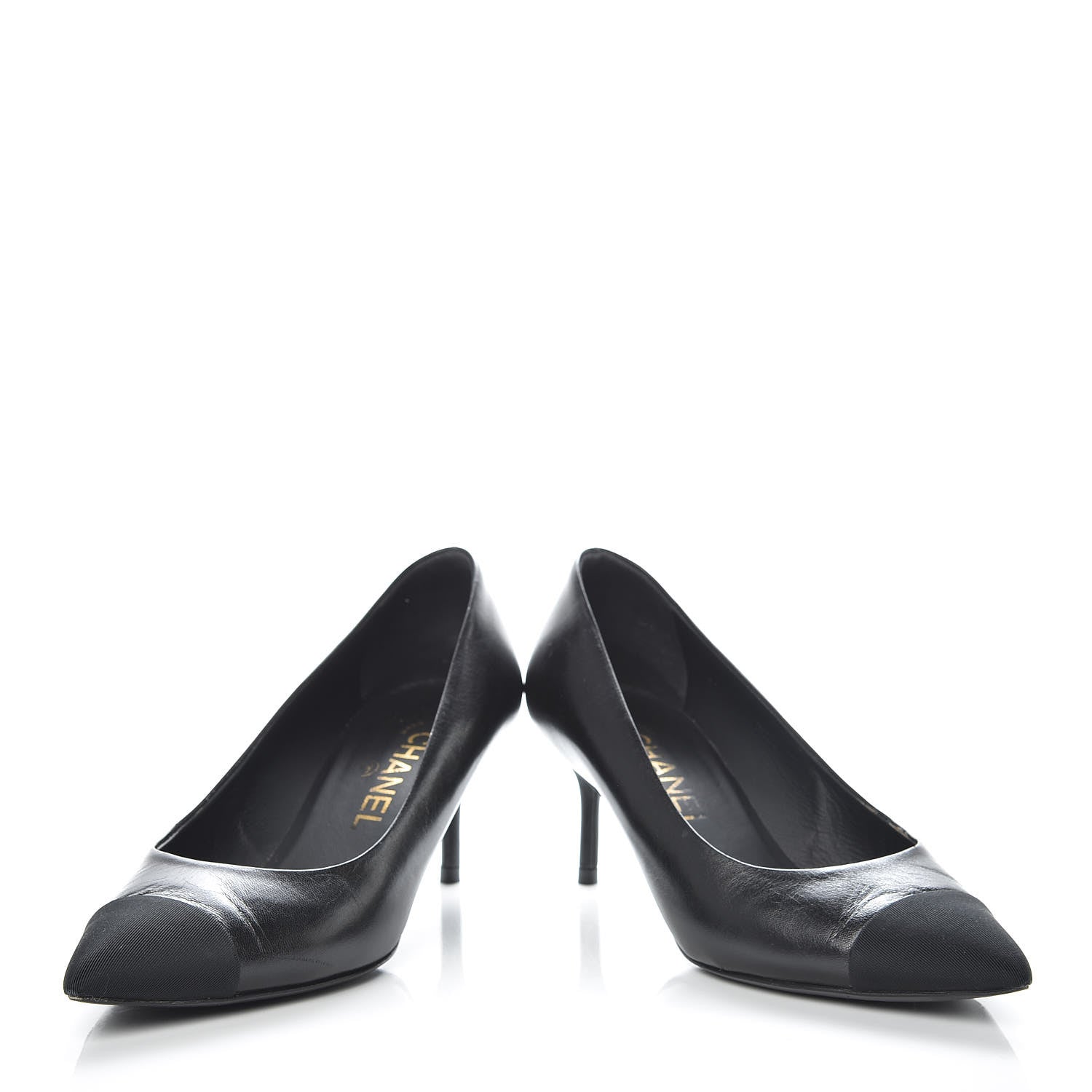 Chanel Lambskin CC Cap Toe Pumps 36 Black 6 of 15