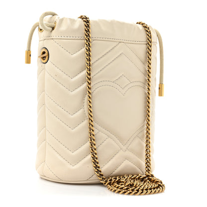 Gucci Calfskin Matelasse Mini GG Marmont 2.0 Bucket Bag White 3 of 16