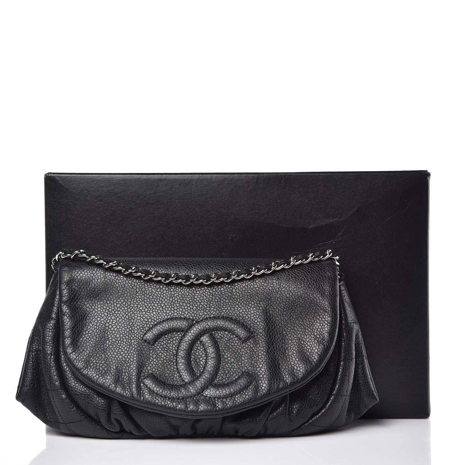 Chanel Caviar Half Moon Wallet On Chain WOC Black 14 of 14