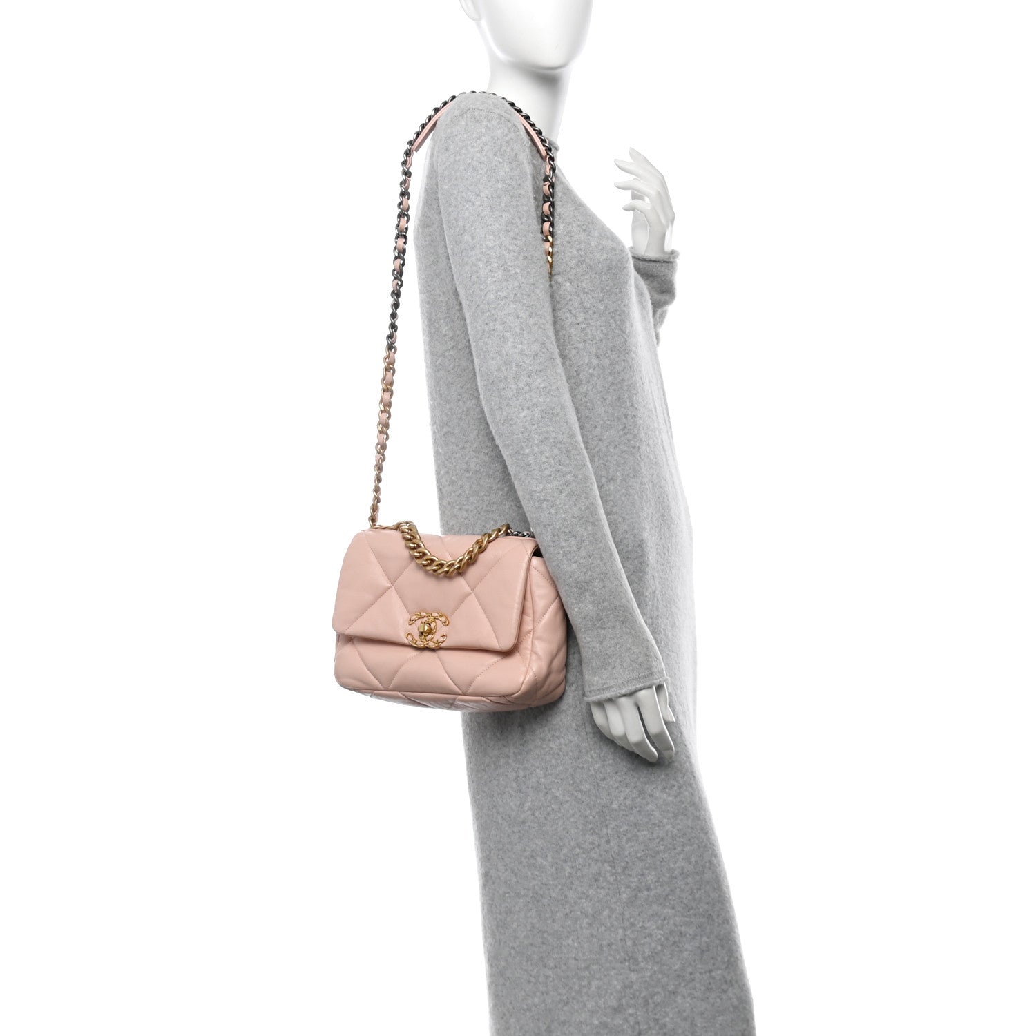 Chanel Lambskin Quilted Medium Chanel 19 Flap Pink 2 of 10