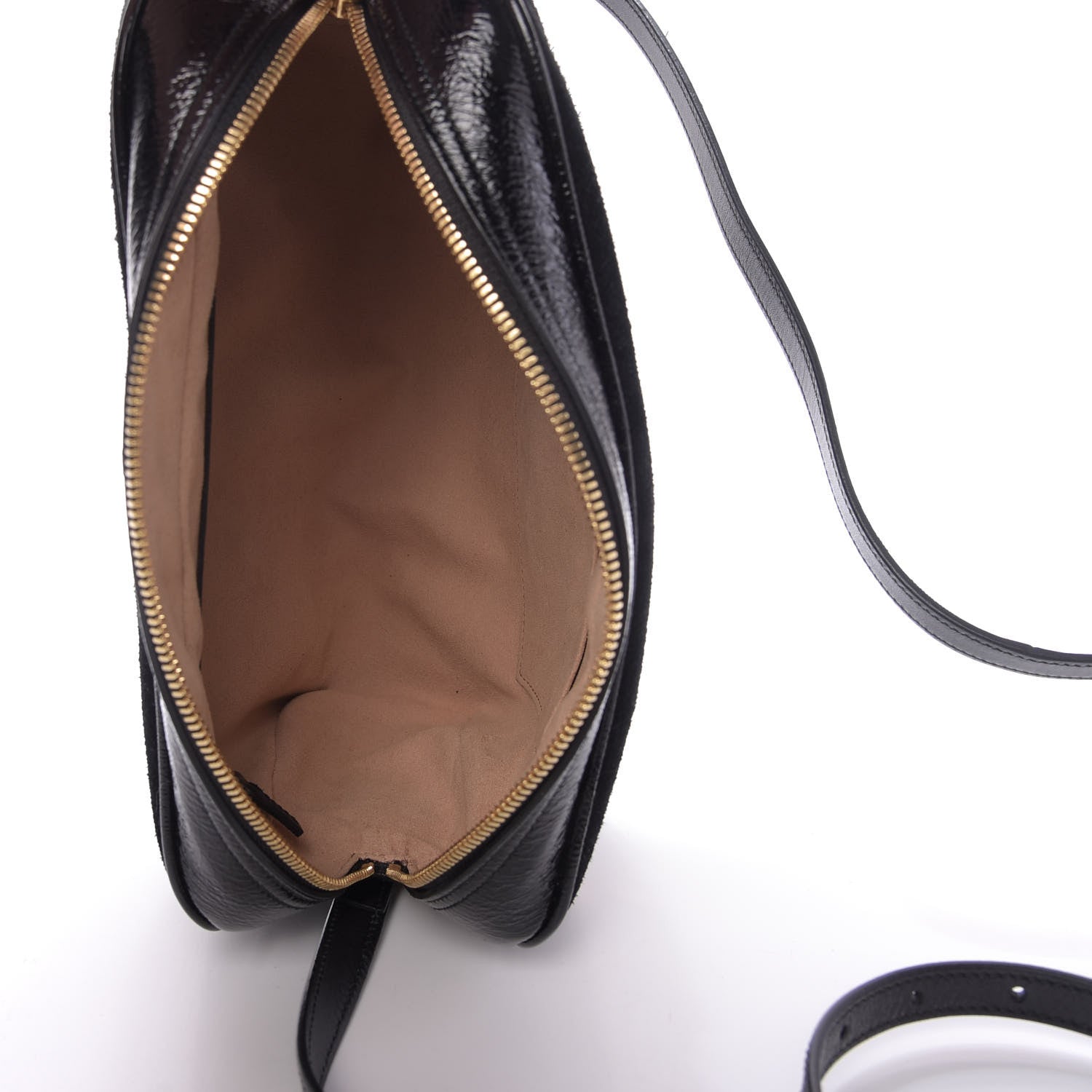 Gucci Suede Patent Web Small Ophidia Shoulder Bag Black 5 of 9