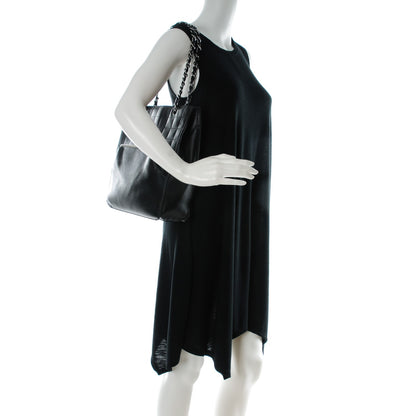Chanel Lambskin Square Stitched Tote Black 2 of 9