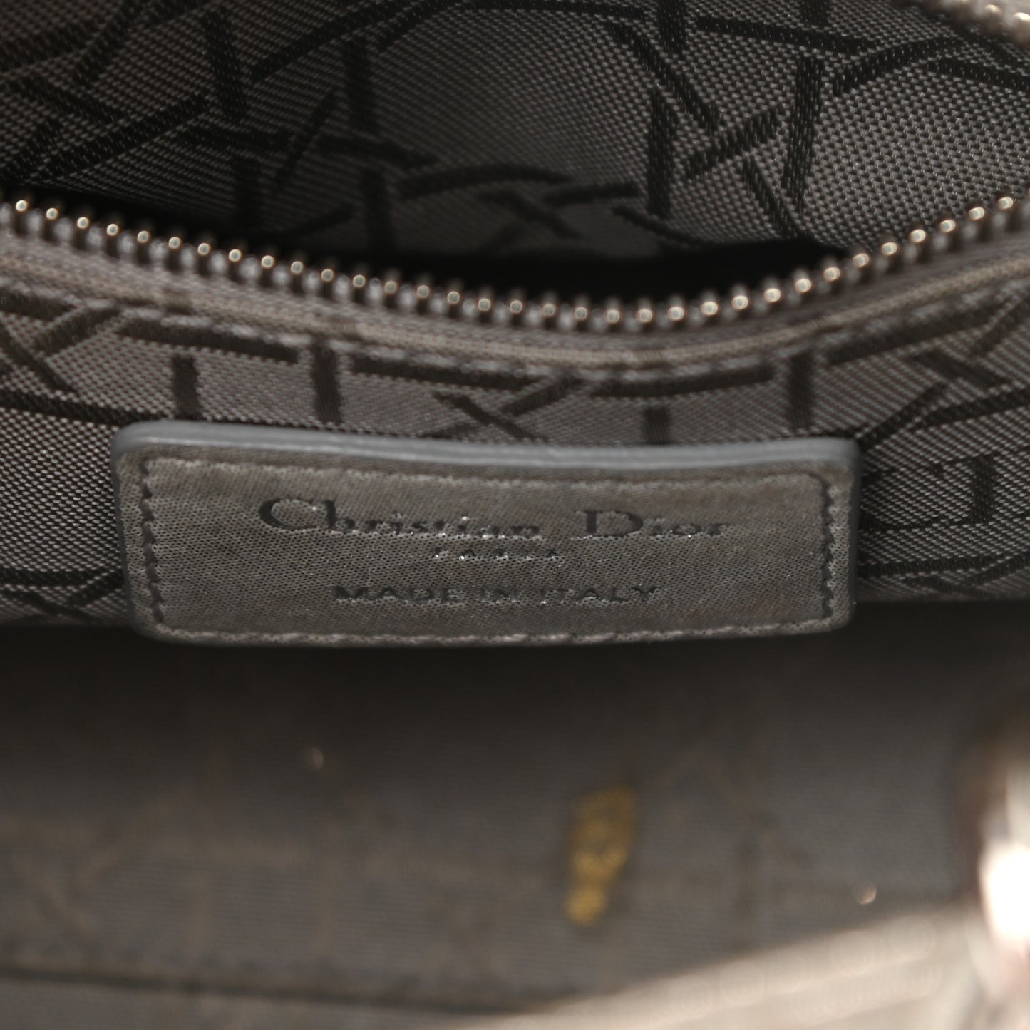 Metallic Nubuck Cannage Mini Lady Dior Silver