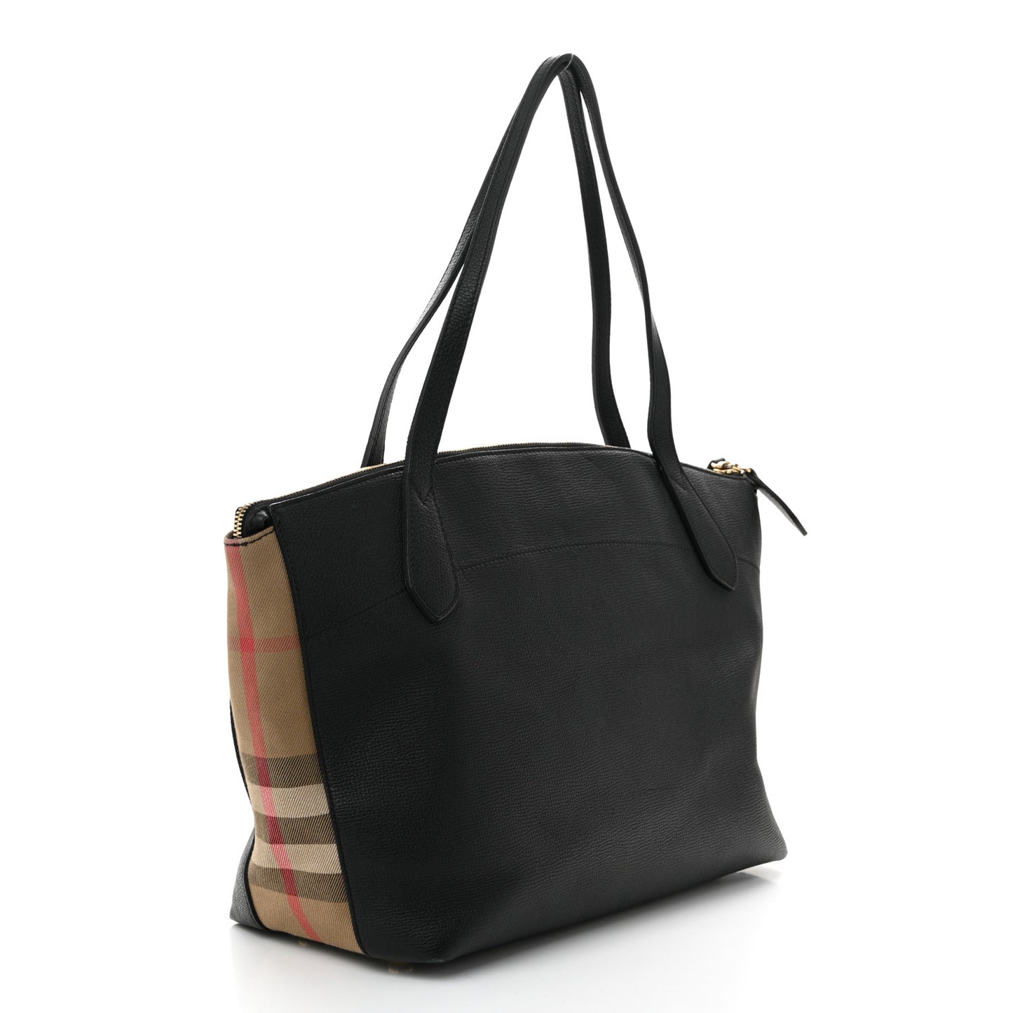 Derby Calfskin House Check Medium Welburn Tote  Black