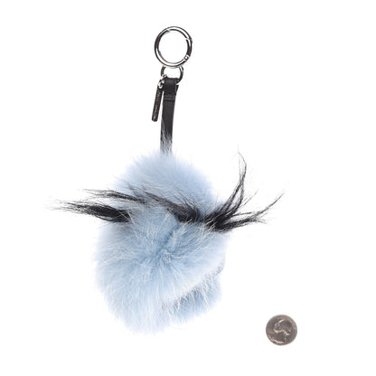Fendi Fox Mink Rabbit Fur Maddie Monster Bag Bug Charm Light Blue 3 of 4