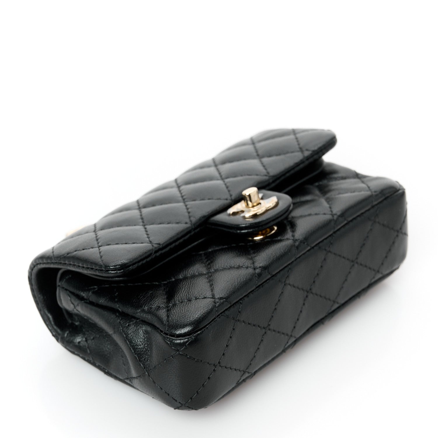 Chanel Lambskin Quilted Mini Double Flap With Hook Black 4 of 12
