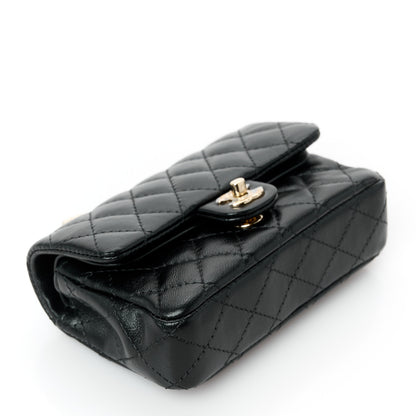 Chanel Lambskin Quilted Mini Double Flap With Hook Black 4 of 12