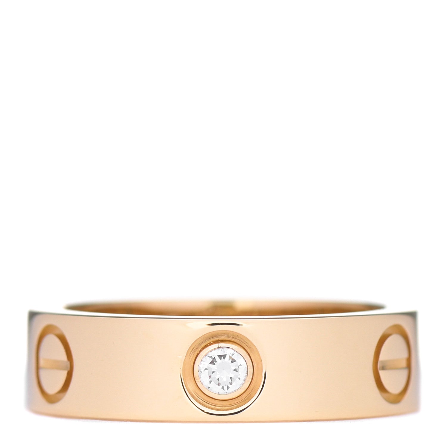 Cartier 18K Yellow Gold 3 Diamond 5.5mm LOVE Ring 54 6.75 1 of 6