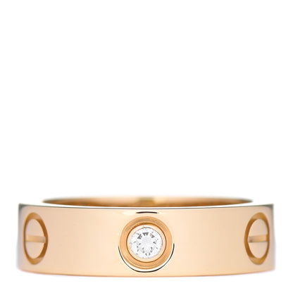 Cartier 18K Yellow Gold 3 Diamond 5.5mm LOVE Ring 54 6.75 1 of 6