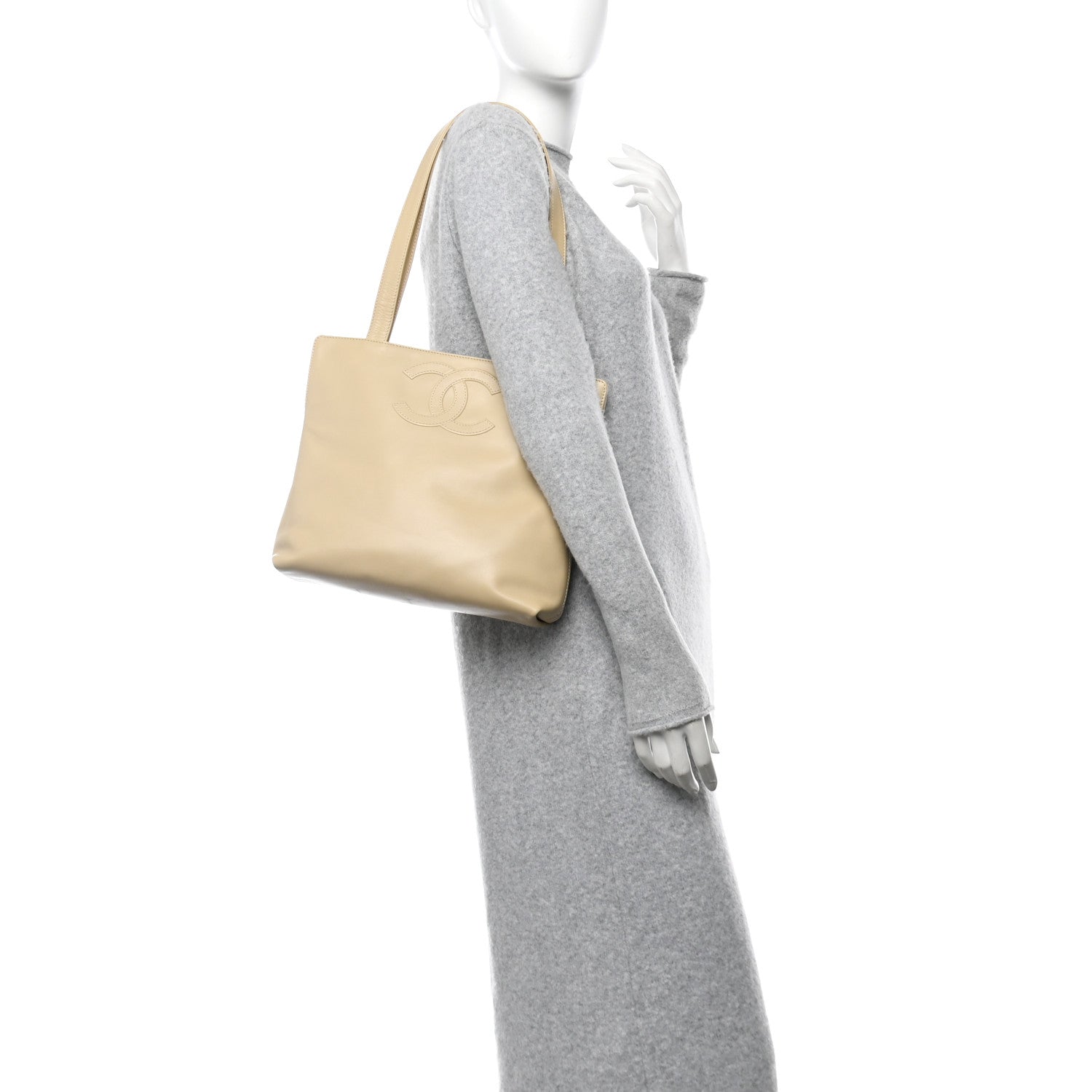 Chanel Calfskin CC Tote Beige 2 of 12