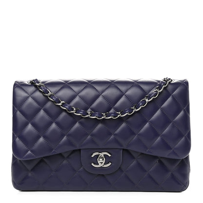 Chanel Lambskin Quilted Jumbo Double Flap Purple 1 of 10