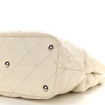 Chanel Calfskin Contrast Stitch Tote Beige 9 of 12