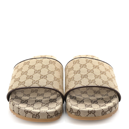 Gucci Canvas GG Monogram Mens Slide Sandals 12 Beige 3 of 10