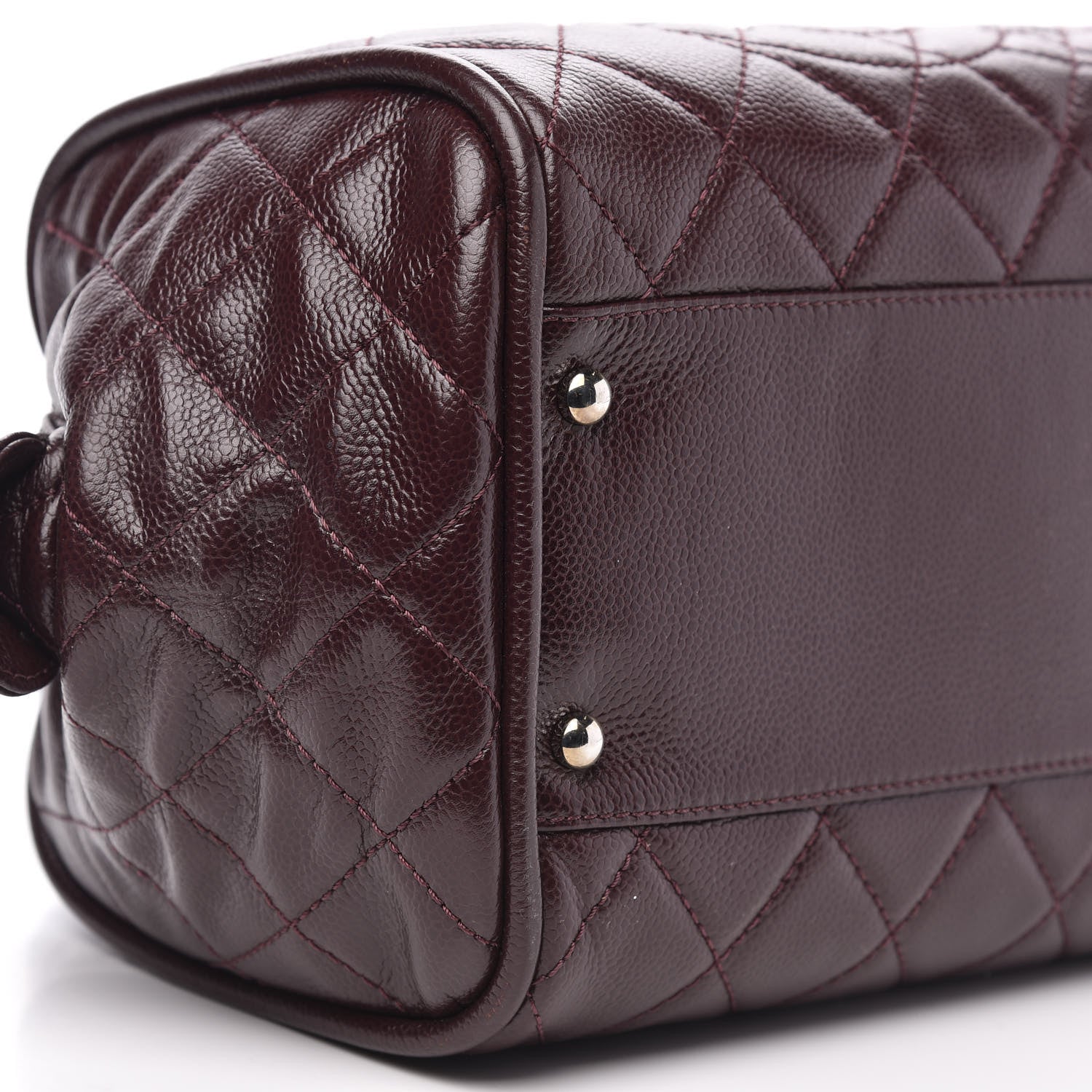 Chanel Caviar Quilted CC Timeless Bowler Burgundy 8 of 12