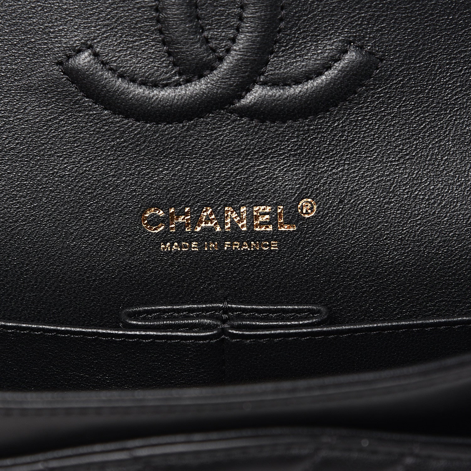 Chanel Lambskin Chevron Quilted Medium Double Flap Black 6 of 13