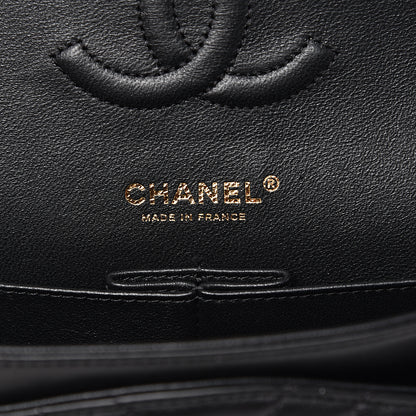 Chanel Lambskin Chevron Quilted Medium Double Flap Black 6 of 13