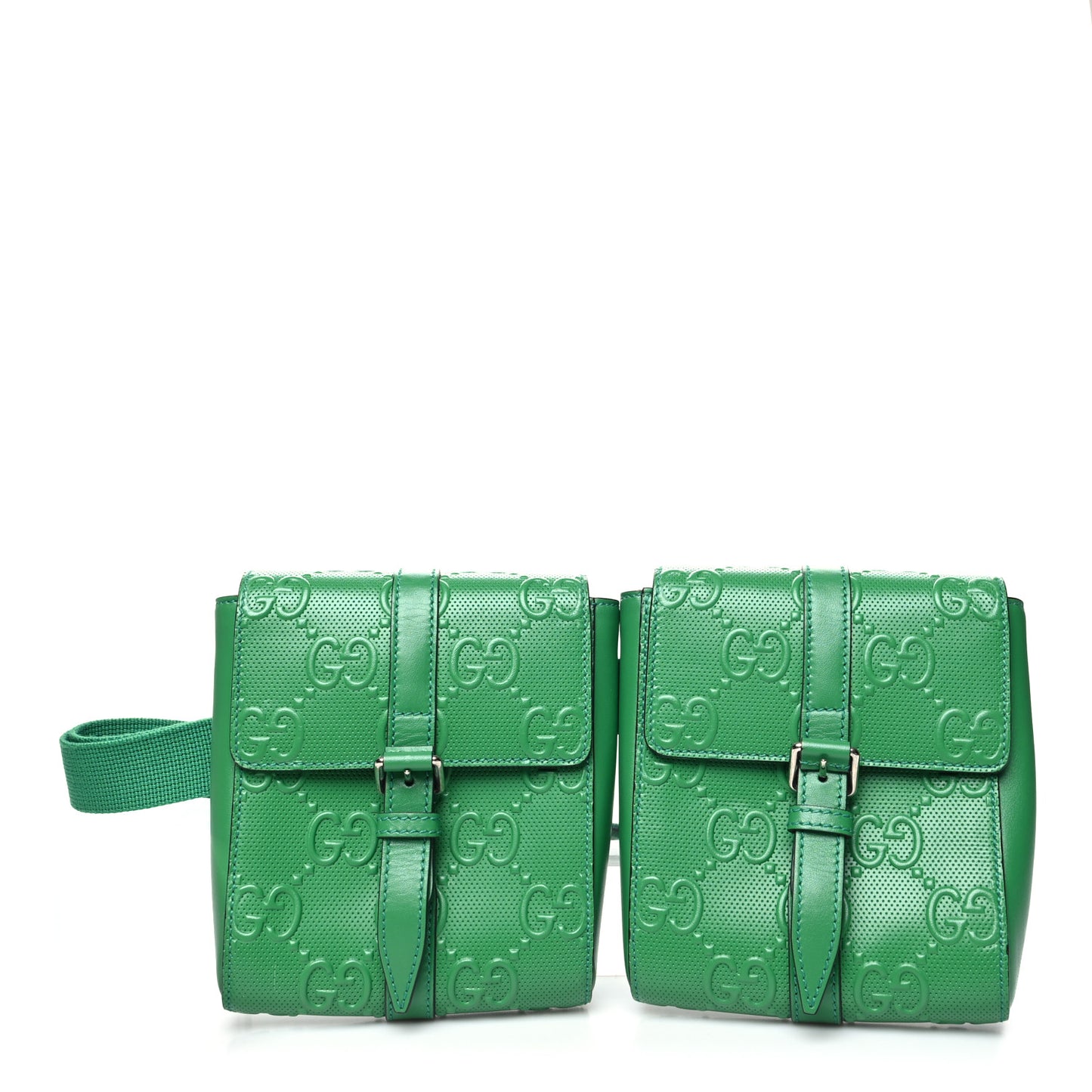 Calfskin GG Tennis Embossed 2 Detachable Pouch Belt Bag New Shamarock