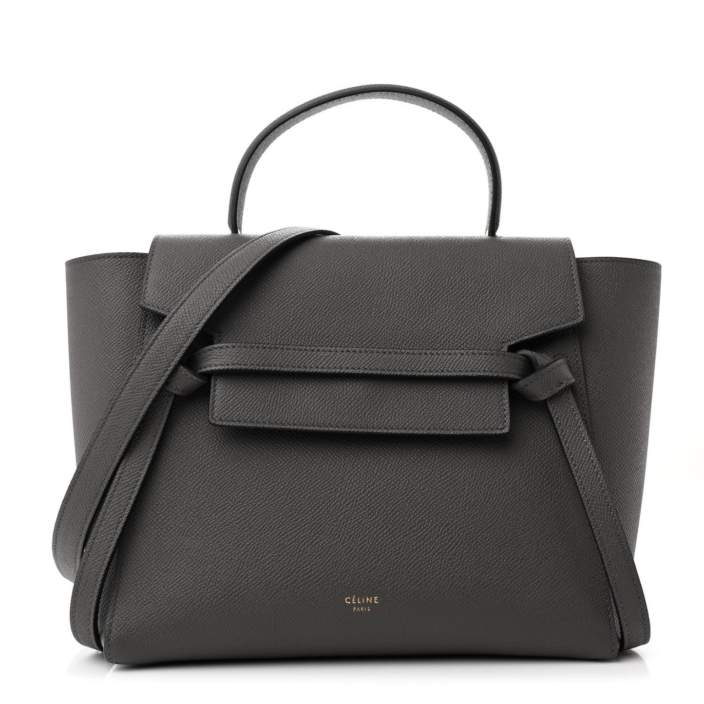 Baby Grained Calfskin Micro Belt Bag Grey