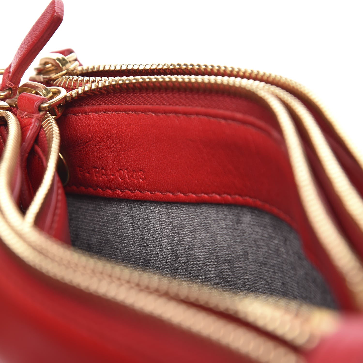 Celine Lambskin Small Trio Crossbody Bag Red 8 of 12
