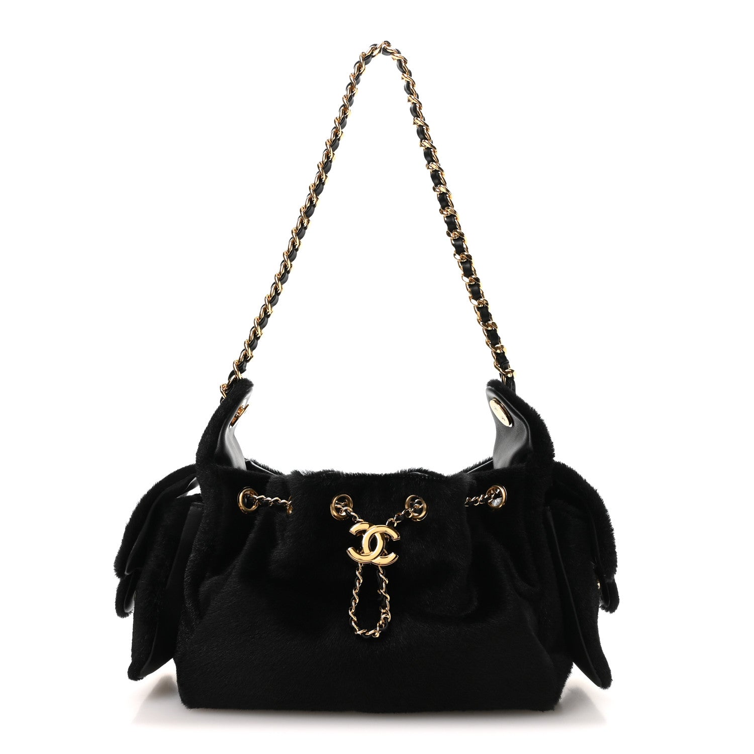 Chanel Pony Hair Mini Chanel 25 Handbag Black Black 1 of 11