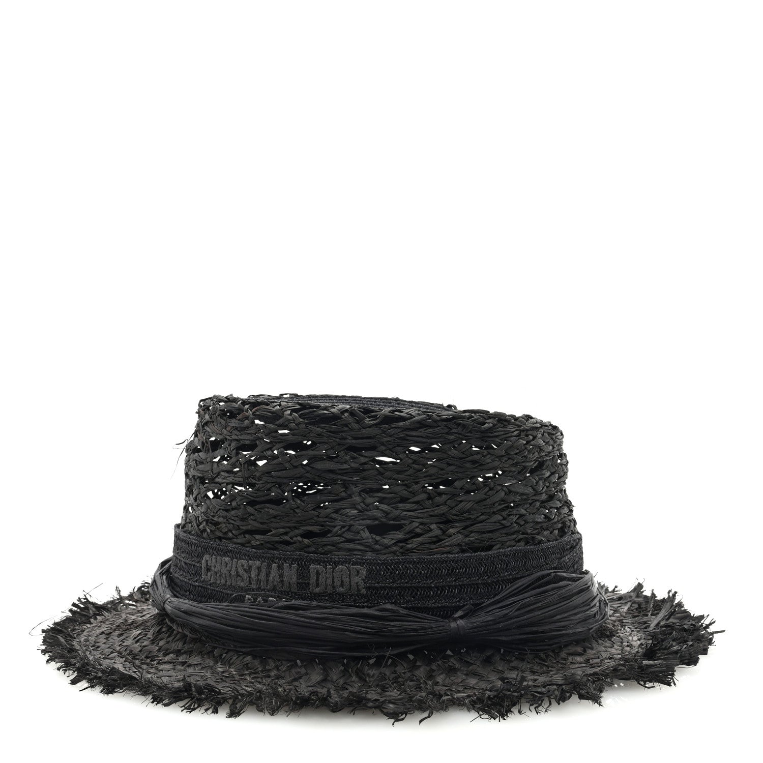 Christian Dior Straw Beach Hat 58 Black 5 of 8