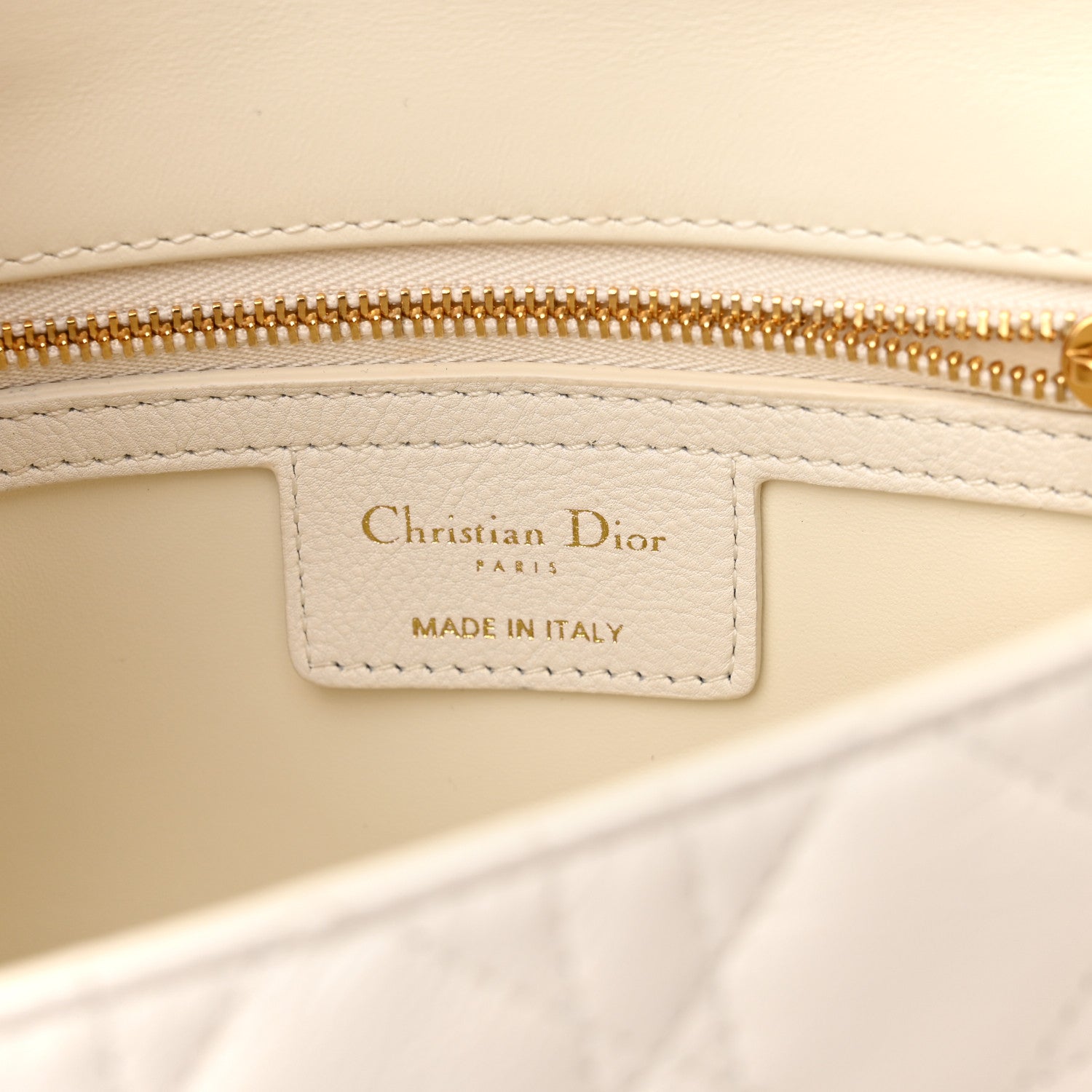 Christian Dior Calfskin Cannage Small Caro Bag Ivory 6 of 12