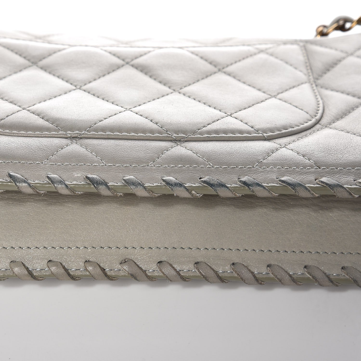 Chanel Iridescent Calfskin Medium Happy Stitch Flap Grey 13 of 14