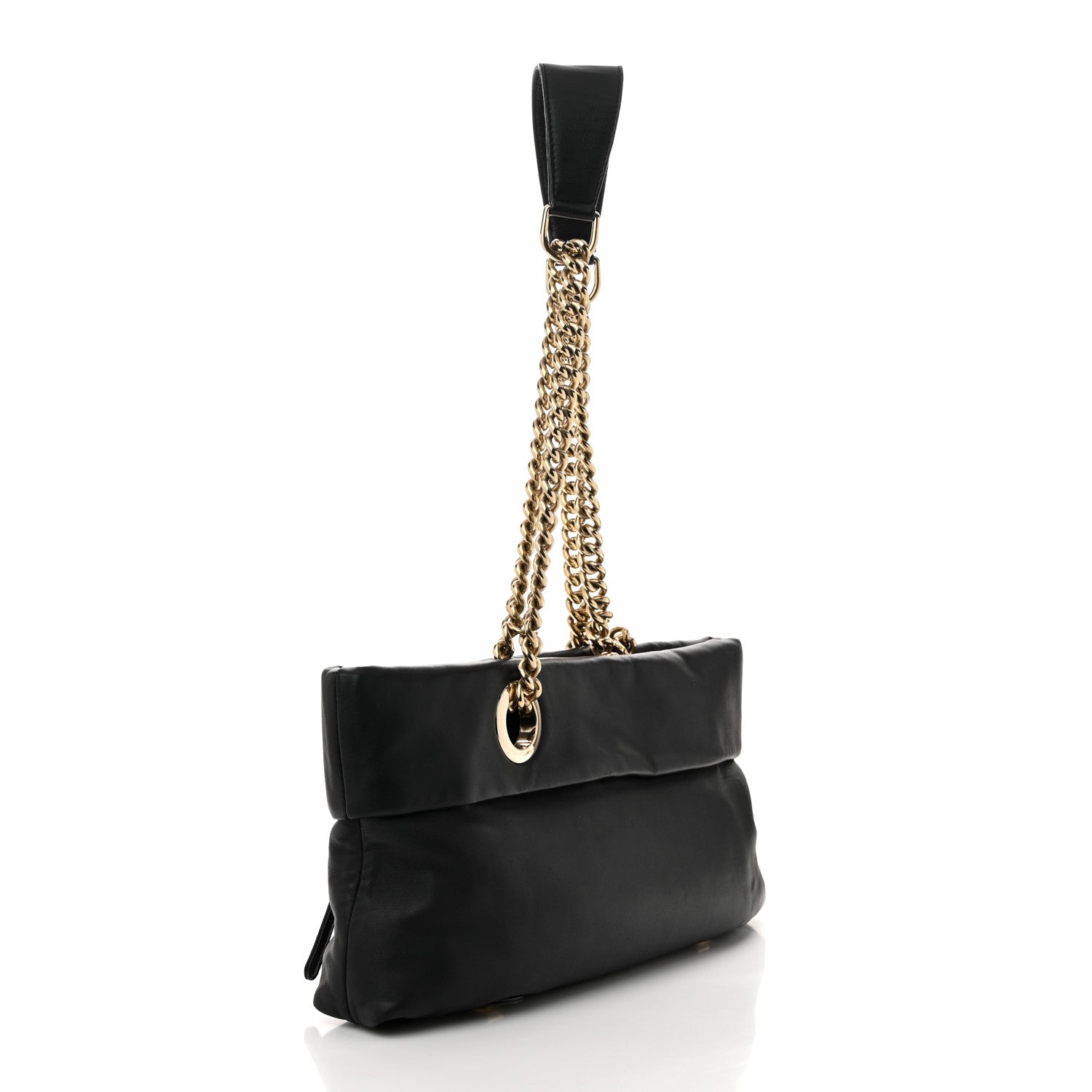 Christian Louboutin Calfskin Chain Shoulder Bag Black 3 of 9