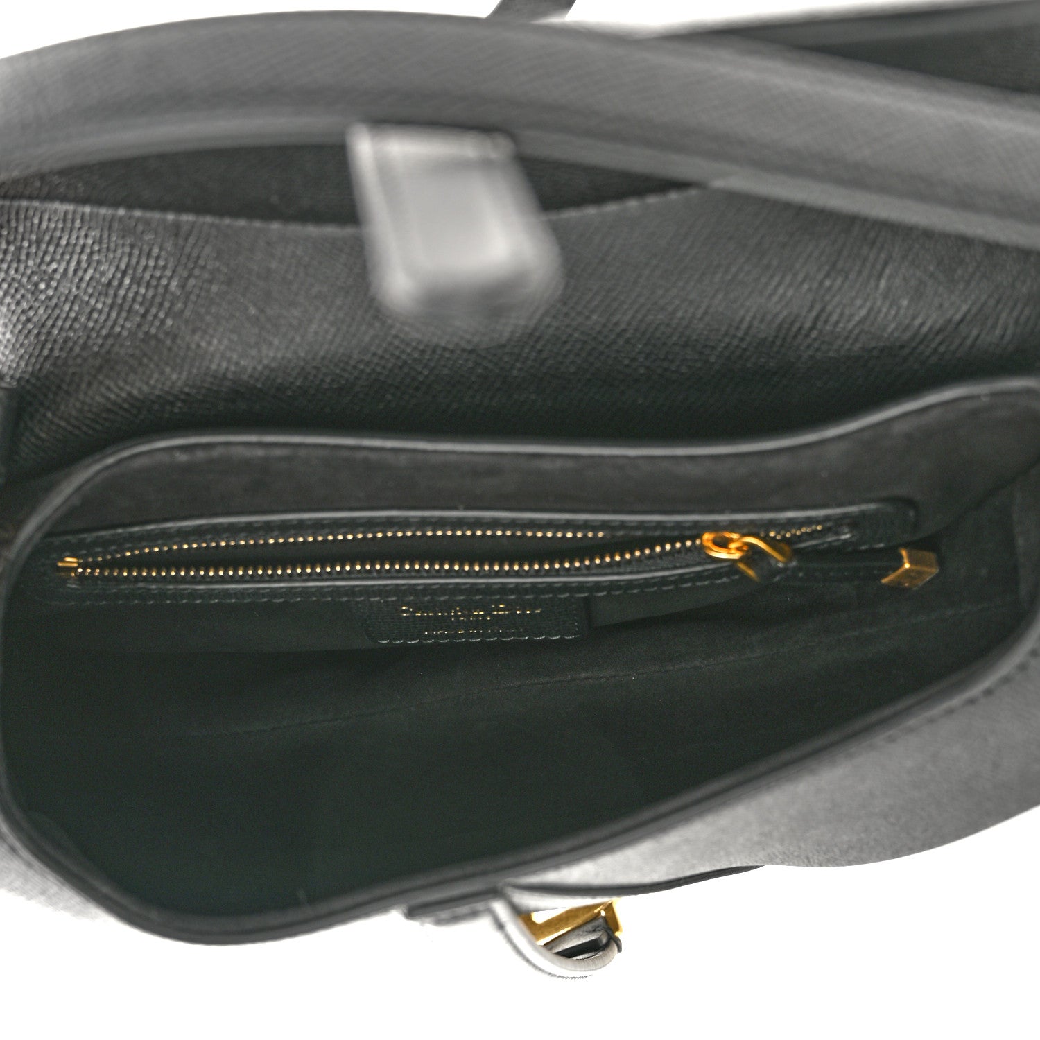 Christian Dior Grained Calfskin Saddle Bag With Strap Black 5 of 10