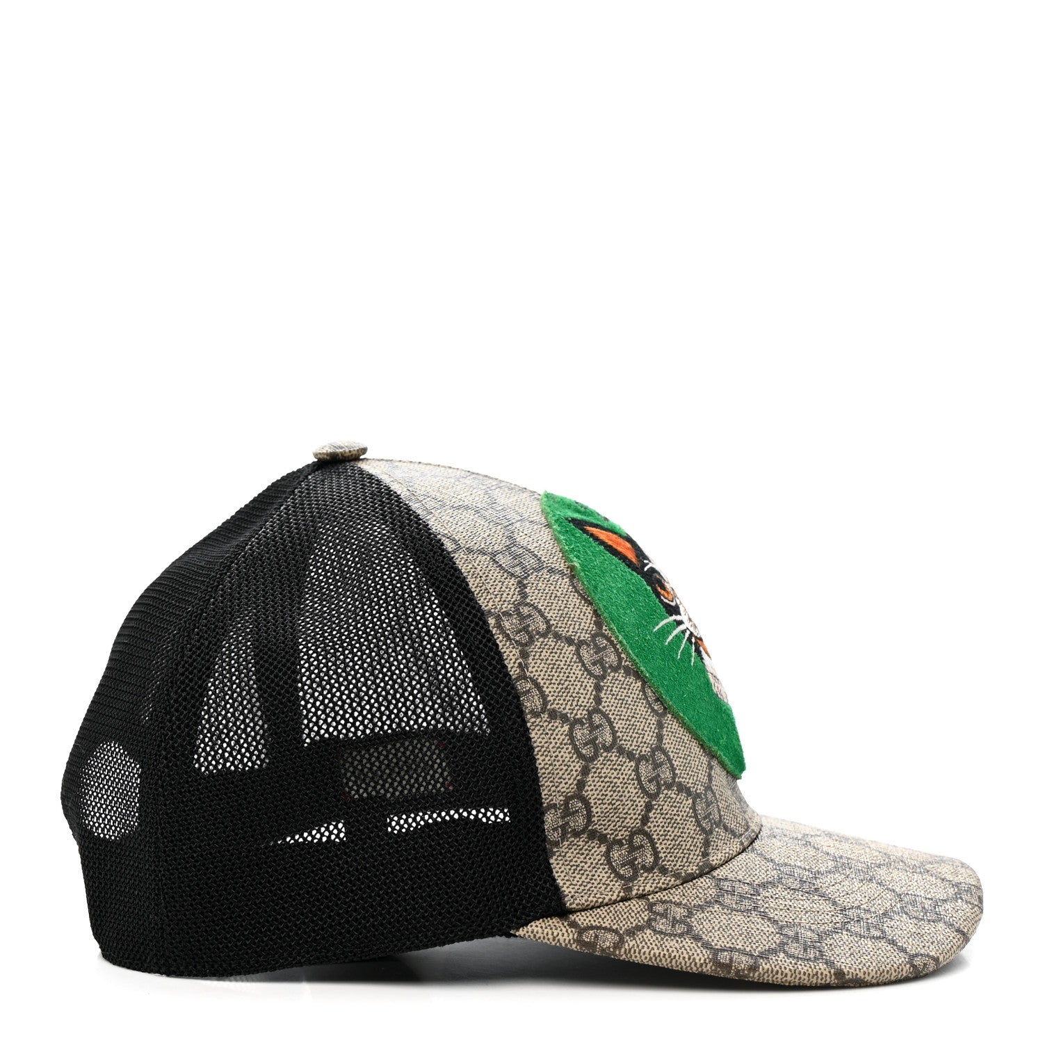 Gucci GG Supreme Monogram Bosco Patch Baseball Hat 57 Beige Green 5 of 9