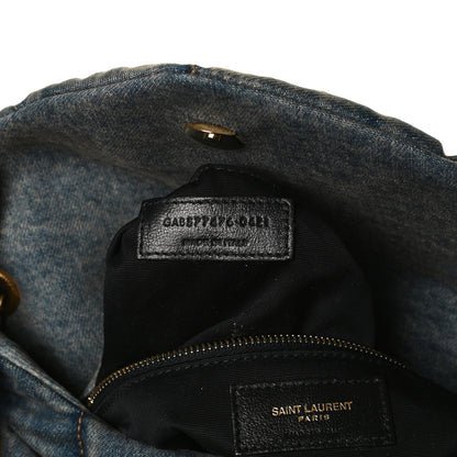 Saint Laurent Denim Quilted Small Loulou Puffer Monogram Chain Satchel Blue Cinnamon 12 of 23