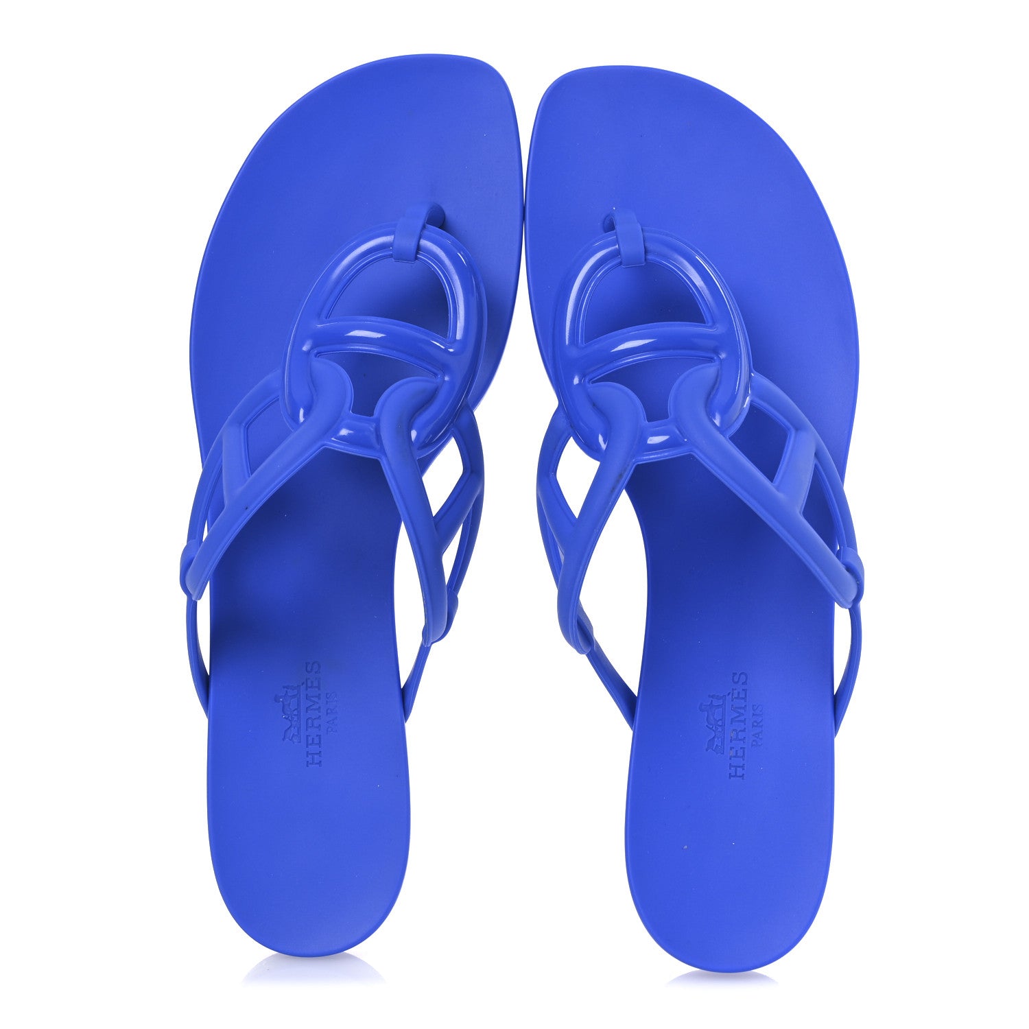 Hermes Rubber Womens Egerie Sandals 40 Bleu Outremer 2 of 11