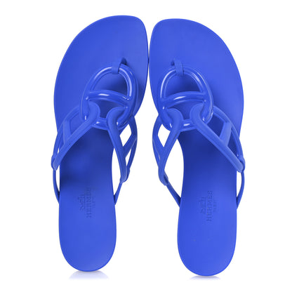 Hermes Rubber Womens Egerie Sandals 40 Bleu Outremer 2 of 11