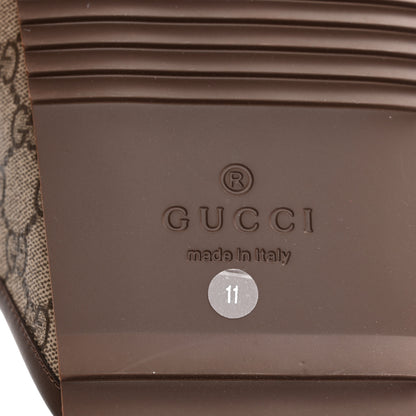 Gucci GG Supreme Monogram Miro Soft Calfskin Mens Horsebit Slippers 11 Beige Ebony New Acero 7 of 11