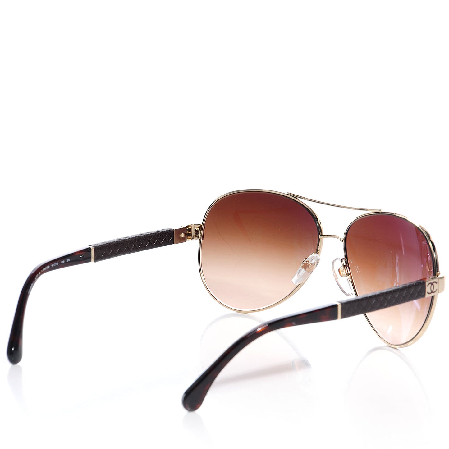 Lambskin Quilted CC Sunglasses 4195-Q Gold Brown
