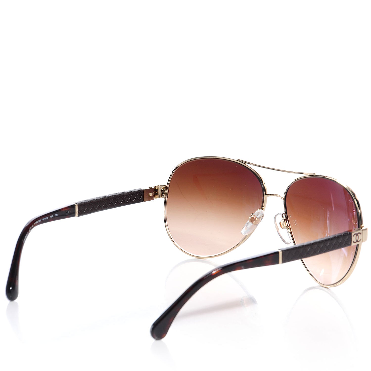 Chanel Lambskin Quilted CC Sunglasses 4195-Q Gold Brown 2 of 7