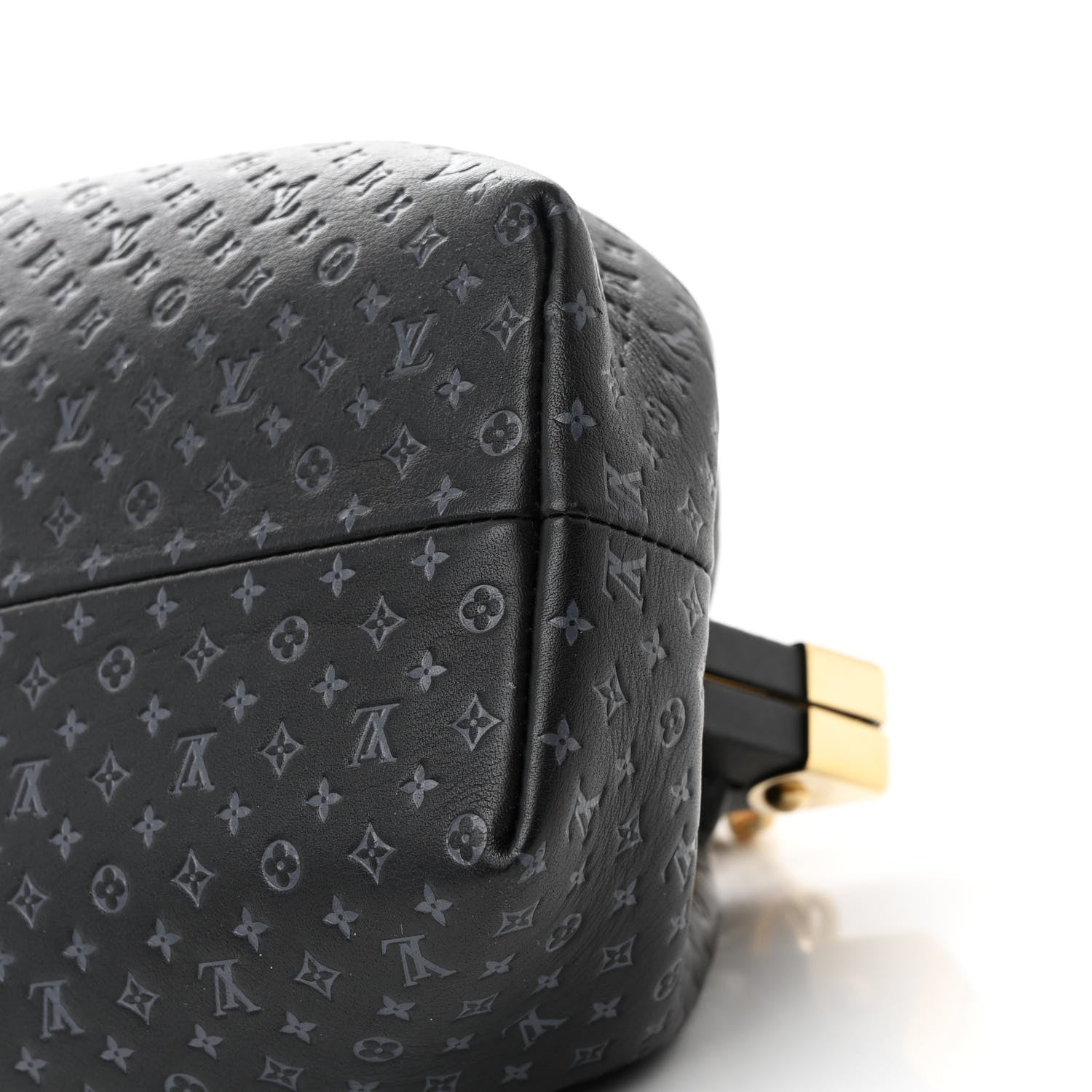 Louis Vuitton Calfskin Nanogram Embossed Clutch Black 1616238