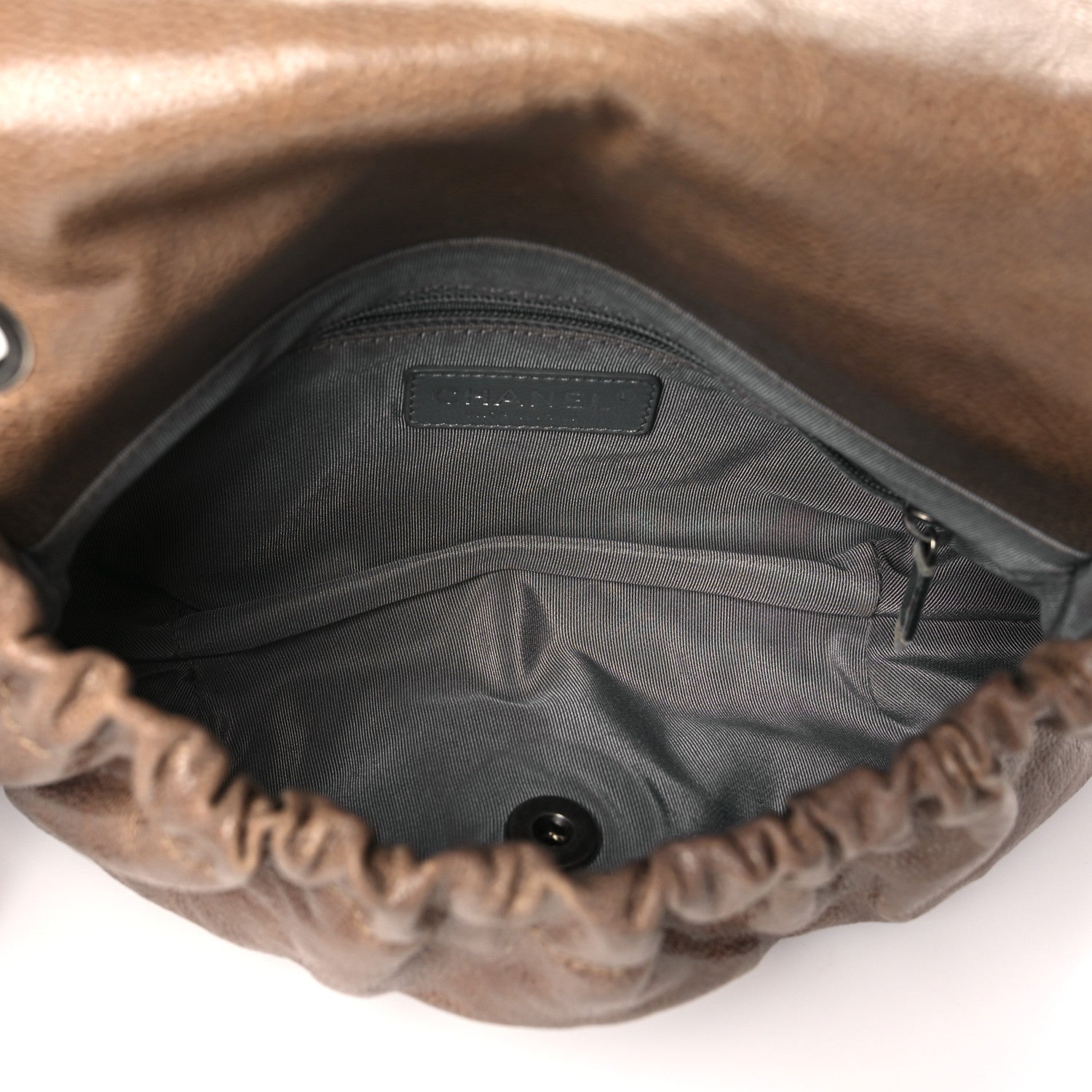 Chanel Caviar Quilted Medium Elastic Flap Brown 5 of 12