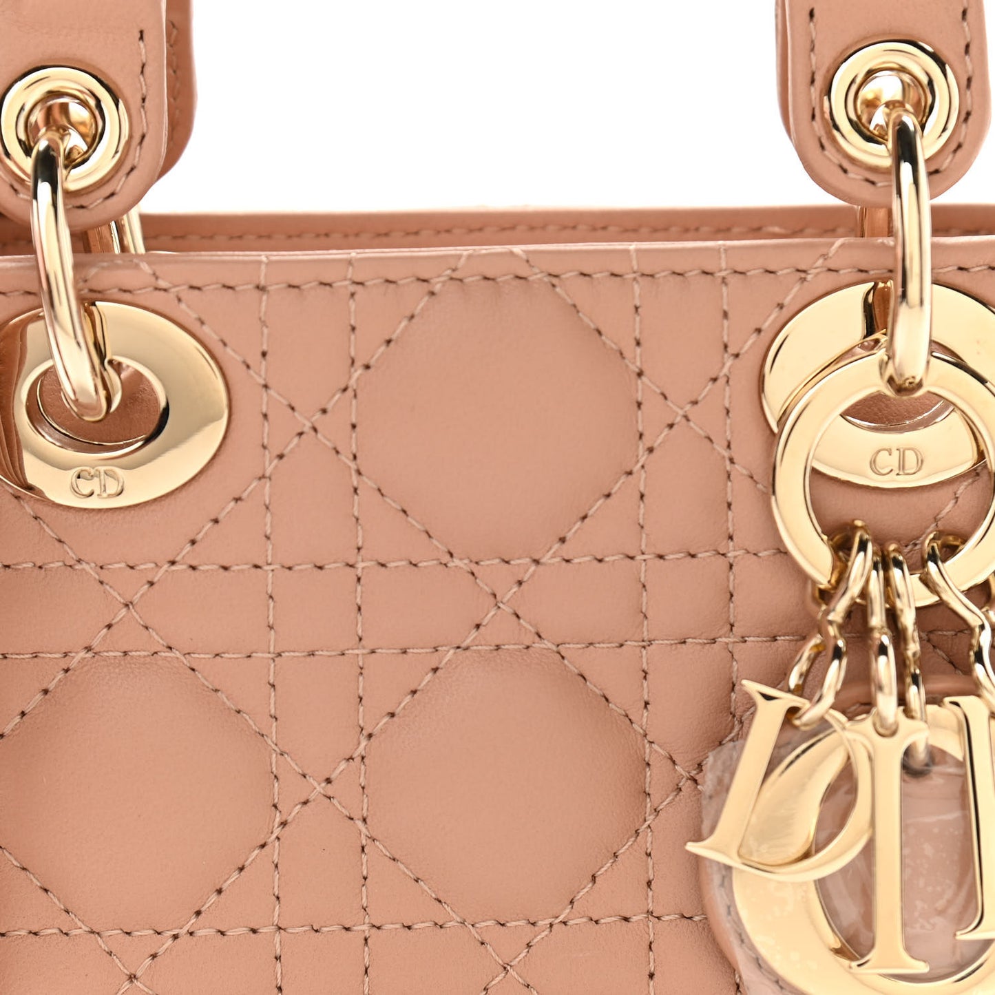 Lambskin Cannage Micro Lady Dior Rose Des Vents