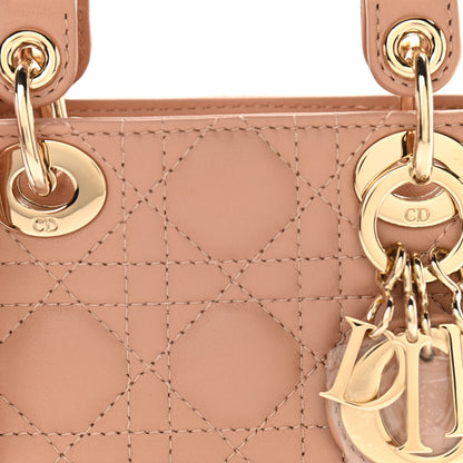 Christian Dior Lambskin Cannage Micro Lady Dior Rose Des Vents 10 of 11