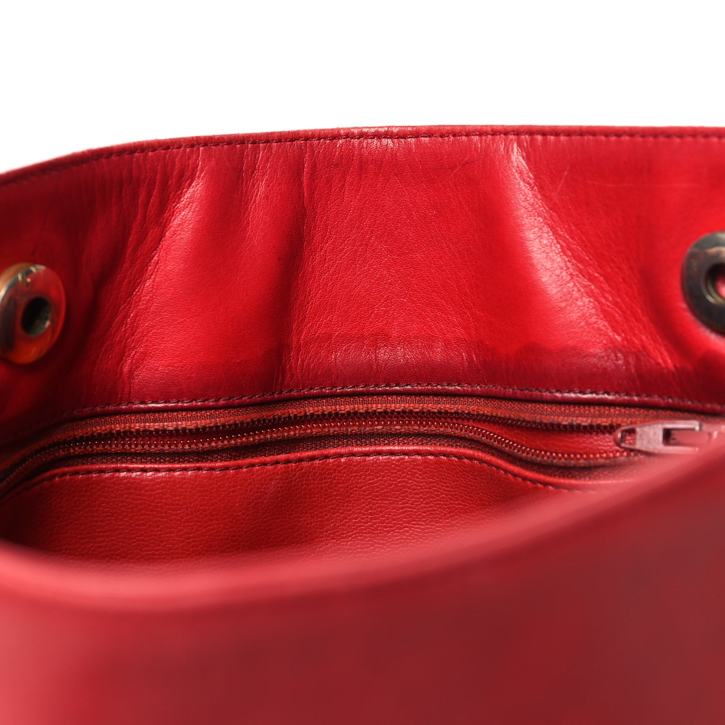 Lambskin Quilted Tote Red