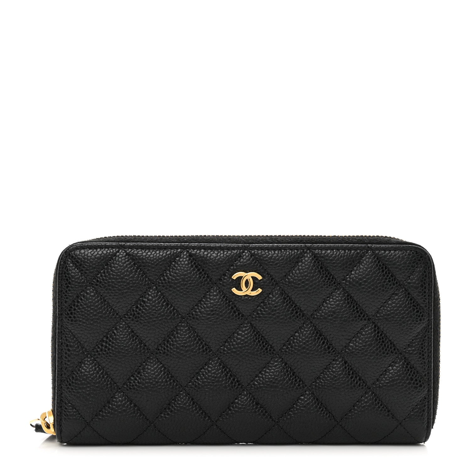 Chanel Caviar Quilted Large Gusset Zip Around Wallet Black 1 of 10