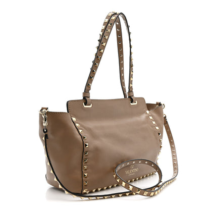 Valentino Garavani Vitello Small Rockstud Tote Beige 3 of 12