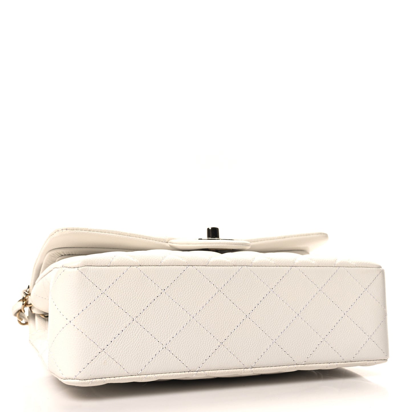 Caviar Quilted Small Double Flap White