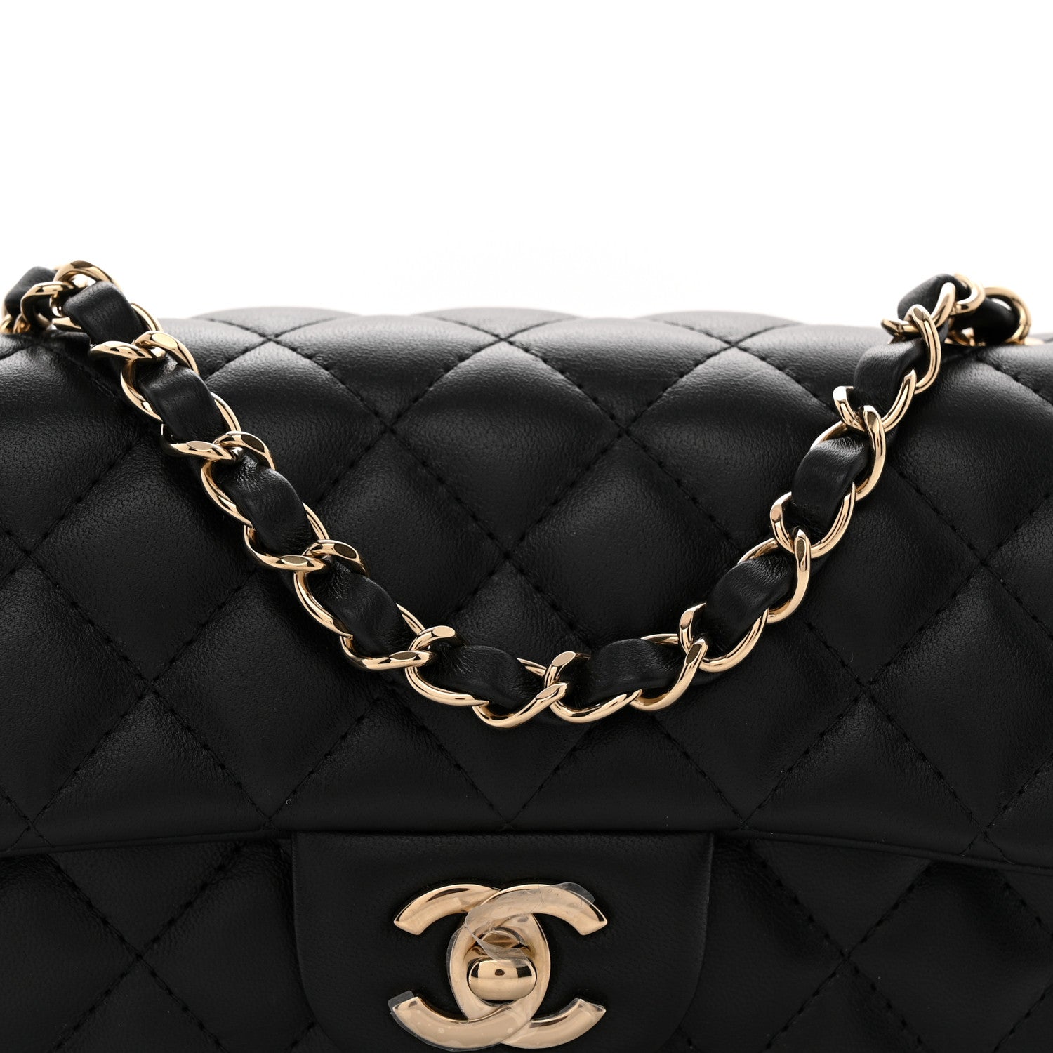 Chanel Lambskin Quilted Mini Rectangular Flap Black 8 of 11