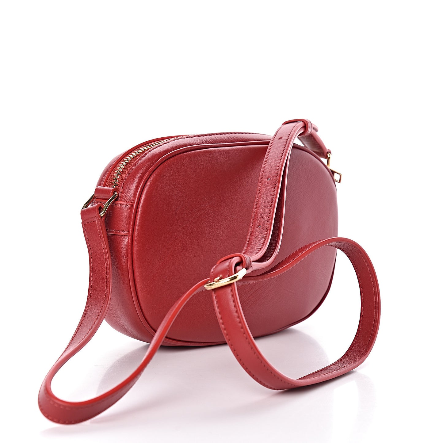 Calfskin Quilted Small C Charm Bag Red