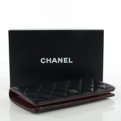 Chanel Lambskin Quilted Yen Wallet Black 4 of 8