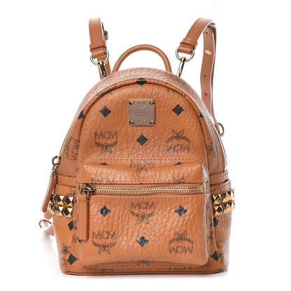 MCM Visetos Side Stud X-Mini Stark Backpack Cognac 1 of 11